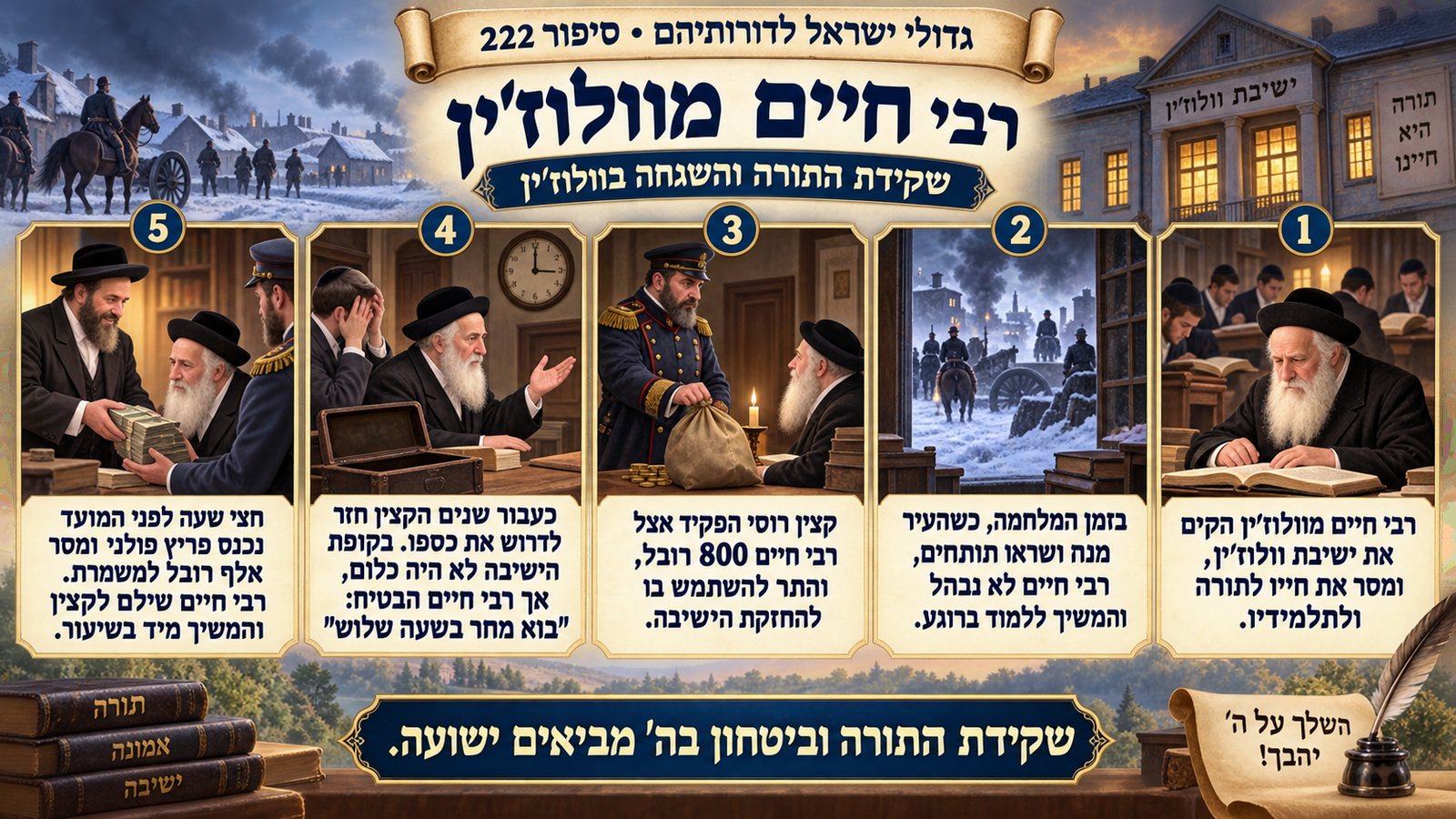תמונת סיכום — תנועת המוסר: רבי חיים מוולוז'ין